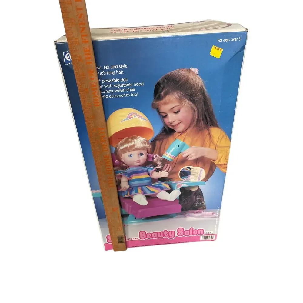 Eegee Goldberger Sue & Her Beauty Salon Too Doll Playset Vtg HTF Open Box READ